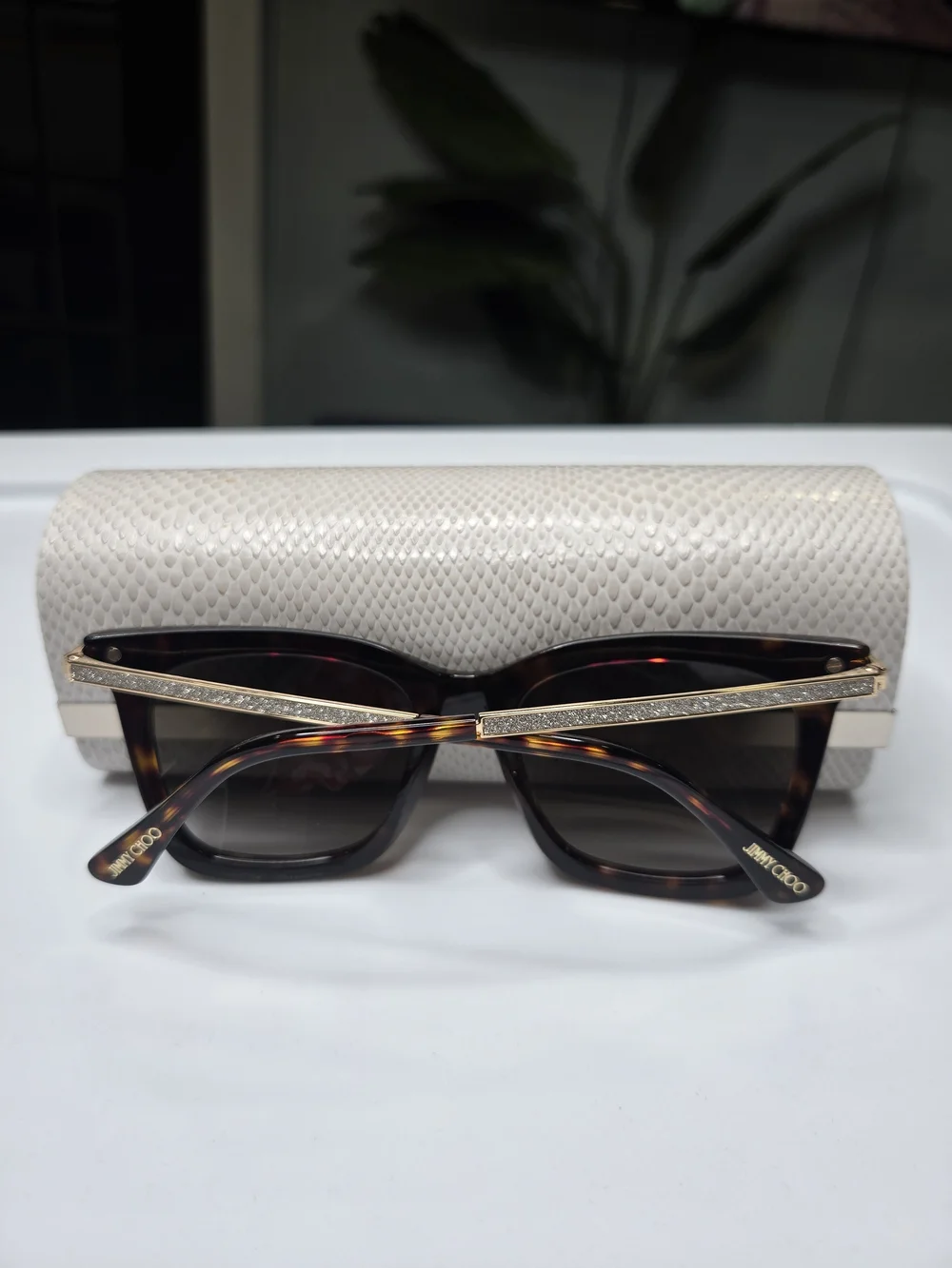 Jimmy Choo Tortoiseshell Square Sunglasses - Brown Lenses